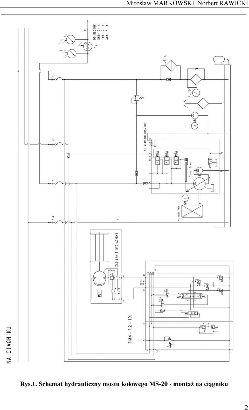 Schemat hydrauliczny mostu