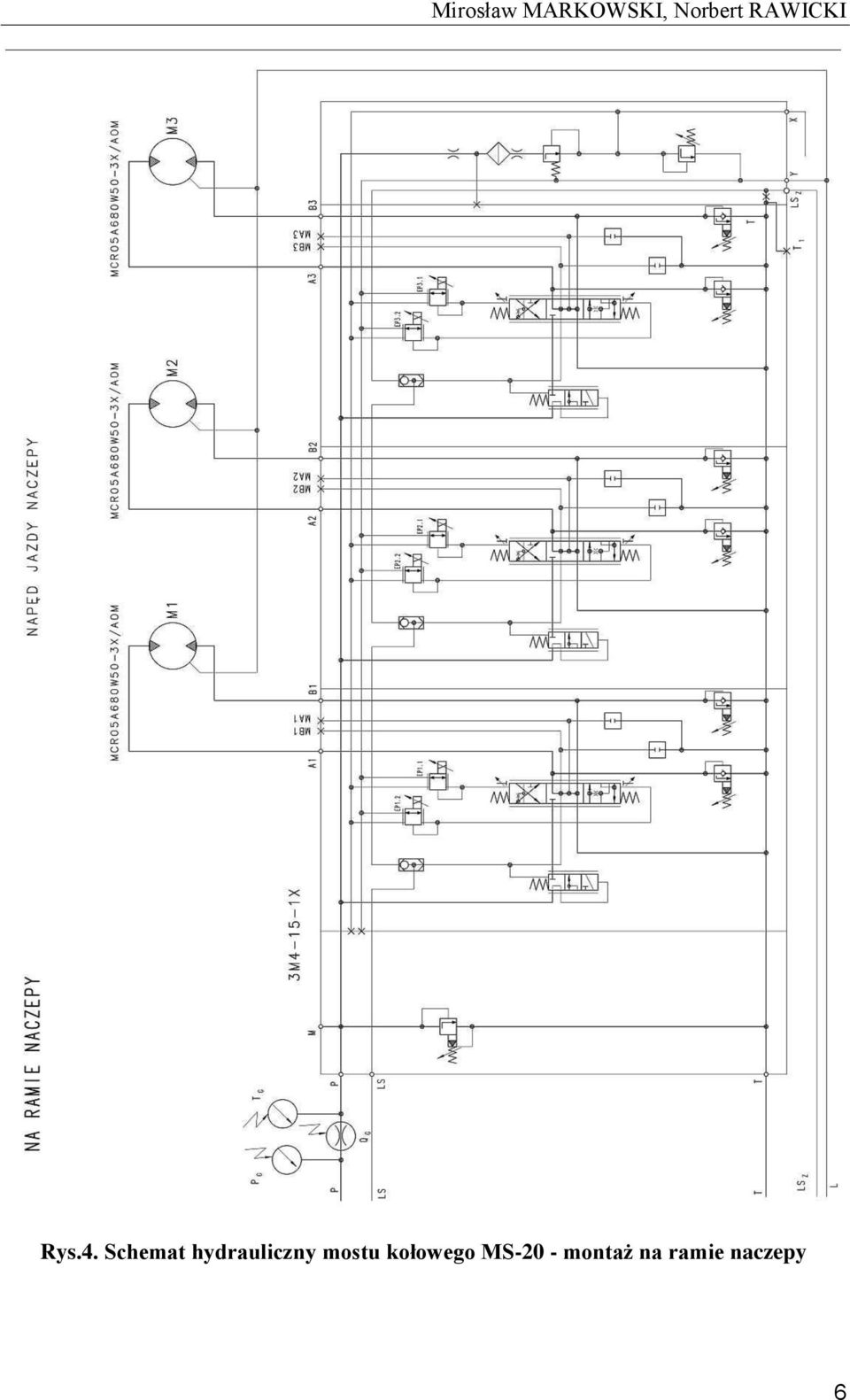 Schemat hydrauliczny mostu