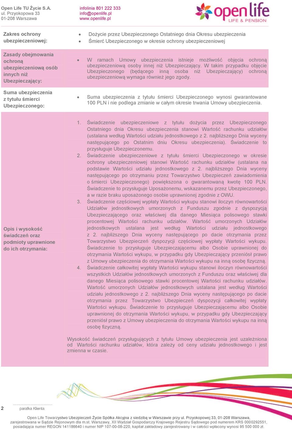 W takim przypadku objęcie Ubezpieczonego (będącego inną osoba niż Ubezpieczający) ochroną ubezpieczeniową wymaga również jego zgody.