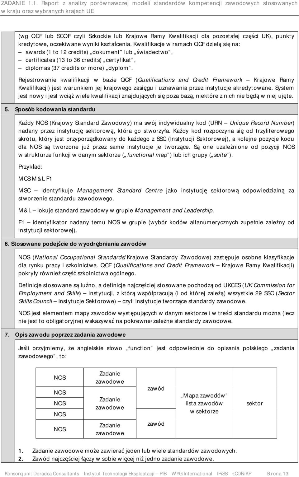 Rejestrowanie kwalifikacji w bazie QCF (Qualifications and Credit Framework Krajowe Ramy Kwalifikacji) jest warunkiem jej krajowego zasięgu i uznawania przez instytucje akredytowane.