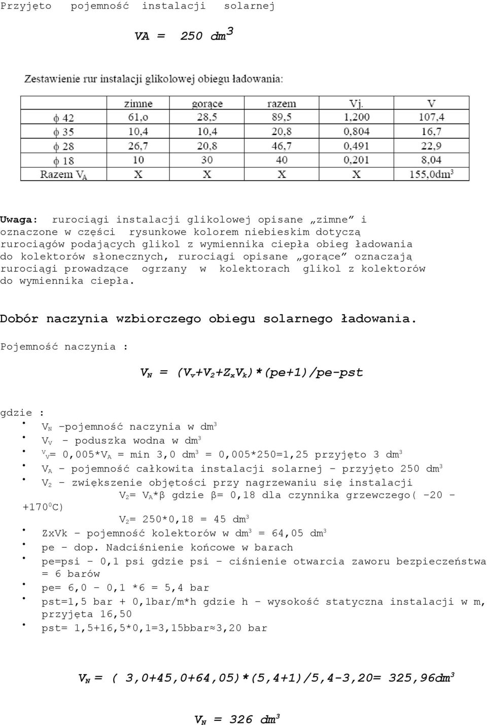 Dobór naczynia wzbiorczego obiegu solarnego ładowania.