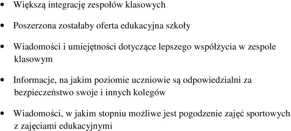 na jakim poziomie uczniowie są odpowiedzialni za bezpieczeństwo swoje i innych kolegów