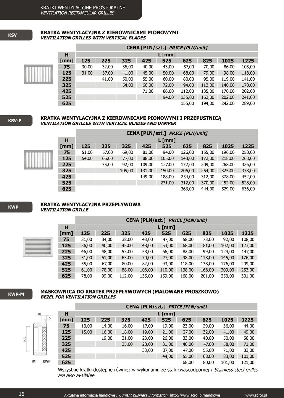 112,00 140,00 170,00 425 71,00 86,00 112,00 135,00 170,00 202,00 525 94,00 135,00 162,00 202,00 241,00 625 155,00 194,00 242,00 289,00 KSV-P KRATKA WENTYLACYJNA Z KIEROWNICAMI PIONOWYMI I
