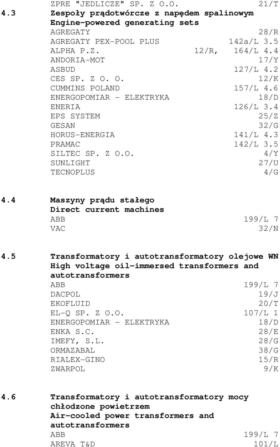 4 Maszyny prądu stałego Direct current machines VAC 32/N 4.