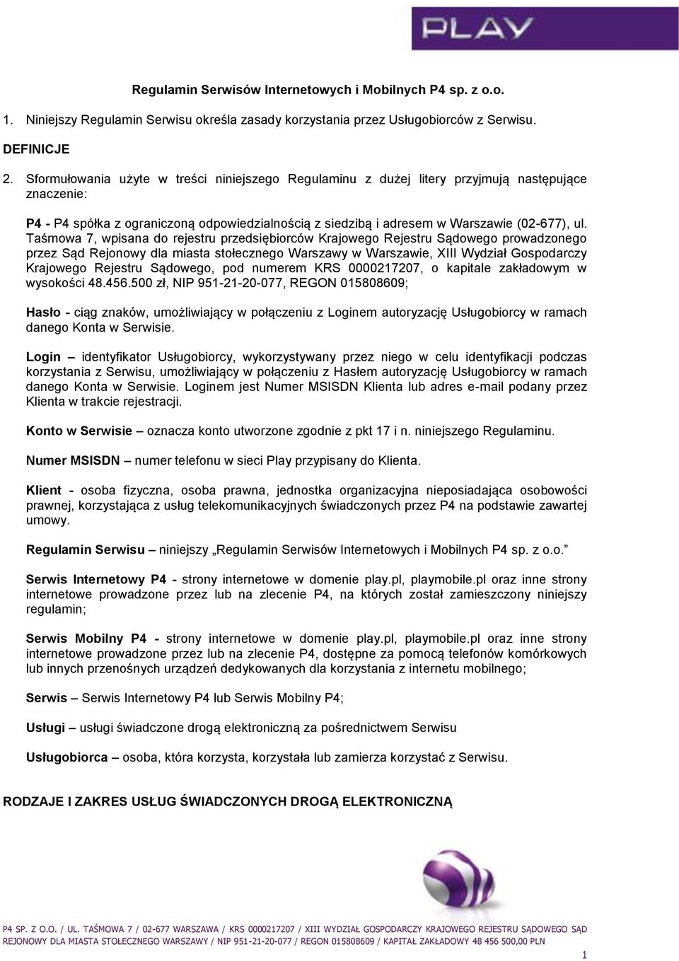 Taśmowa 7, wpisana do rejestru przedsiębiorców Krajowego Rejestru Sądowego prowadzonego przez Sąd Rejonowy dla miasta stołecznego Warszawy w Warszawie, XIII Wydział Gospodarczy Krajowego Rejestru