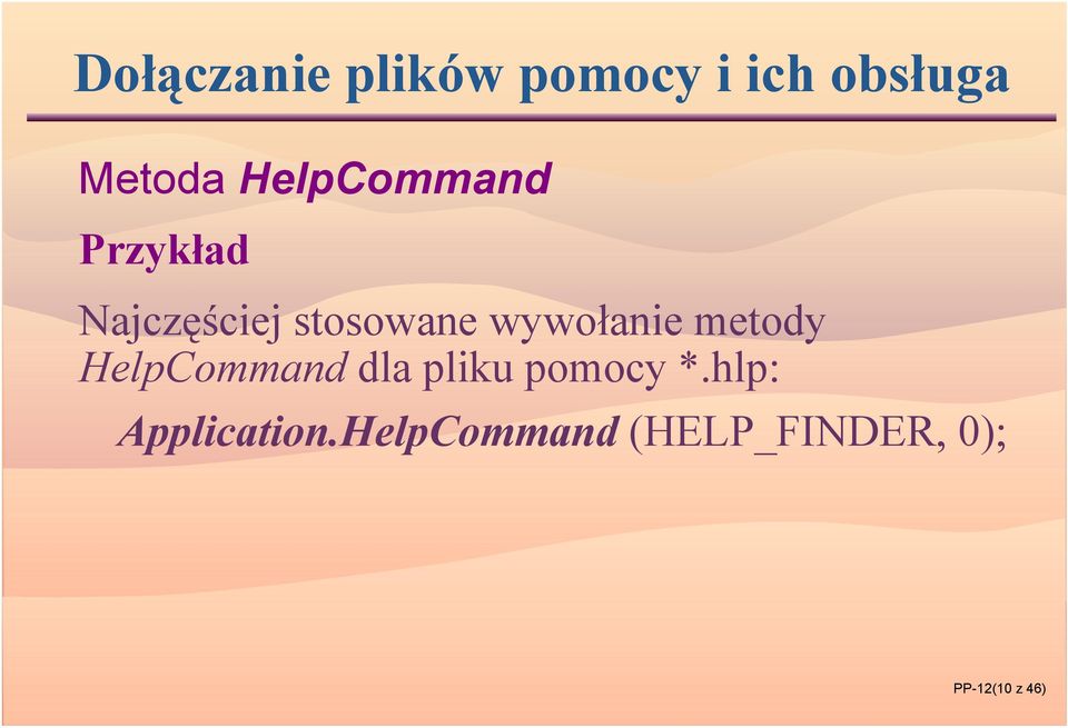wywołanie metody HelpCommand dla pliku pomocy *.