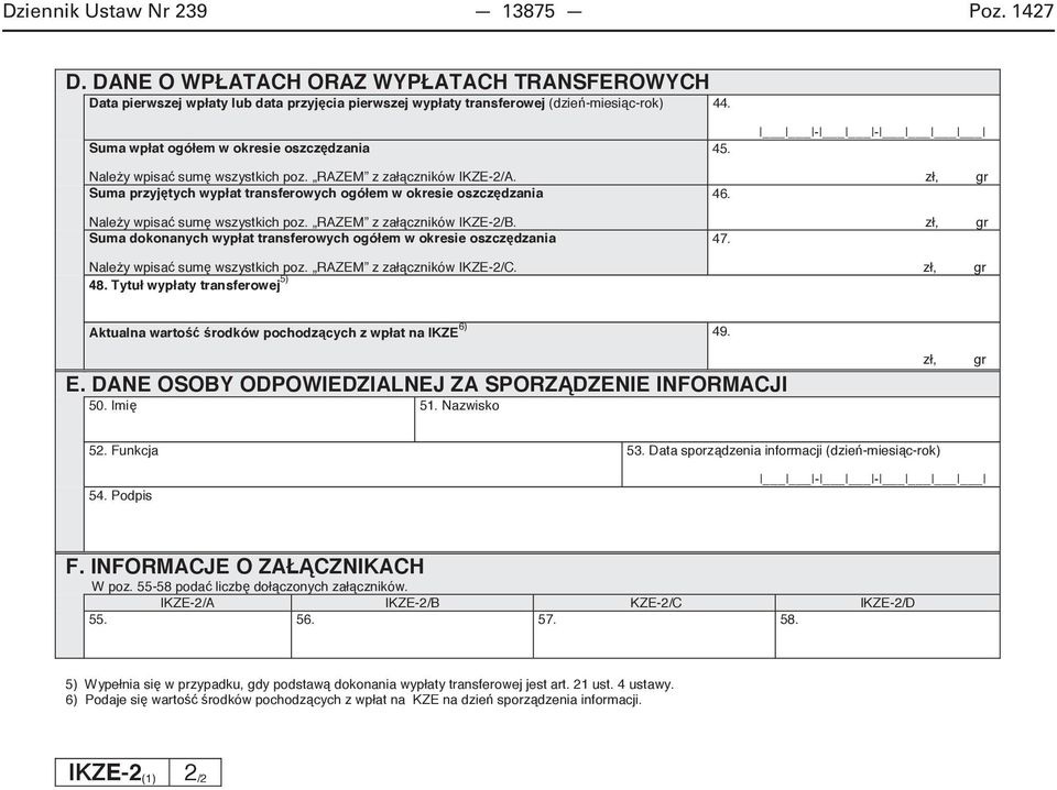 Nazwisko 54. Podpis 53. Data sporzdzenia informacji (dzie-miesic-rok) F. W poz.