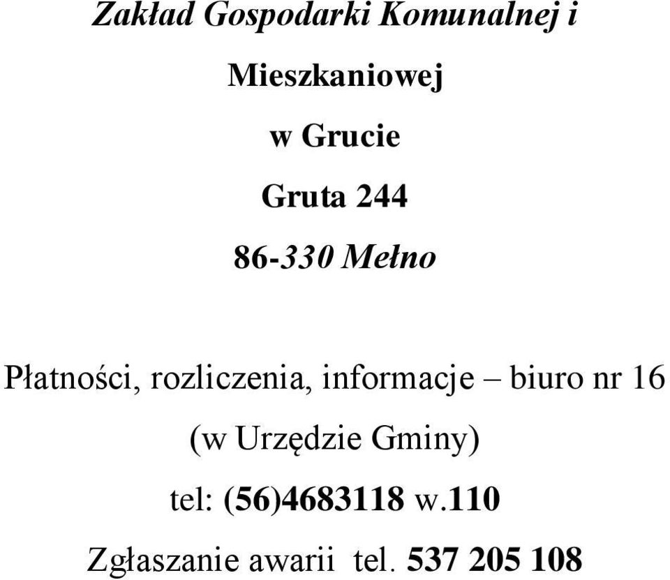 rozliczenia, informacje biuro nr 16 (w Urzędzie