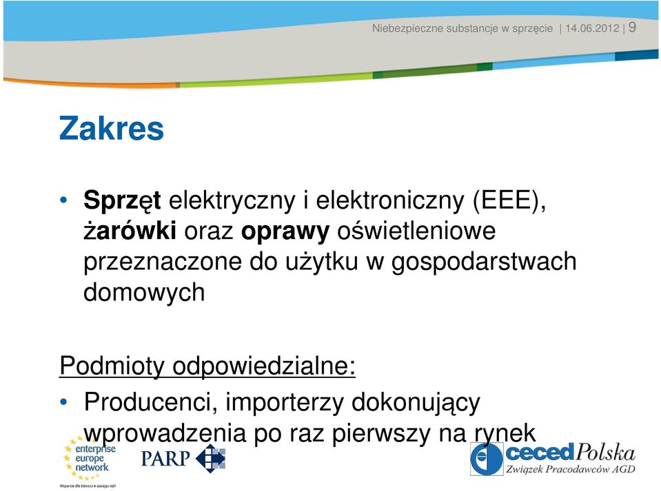 elektroniczny (EEE), żarówki oraz oprawy oświetleniowe przeznaczone do użytku