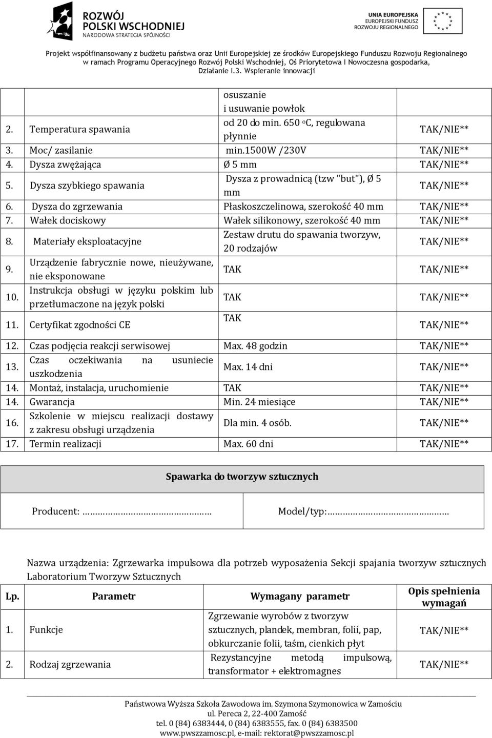 Materiały eksploatacyjne Zestaw drutu do spawania tworzyw, 20 rodzajów 9. Urządzenie fabrycznie nowe, nieużywane, nie eksponowane 10.