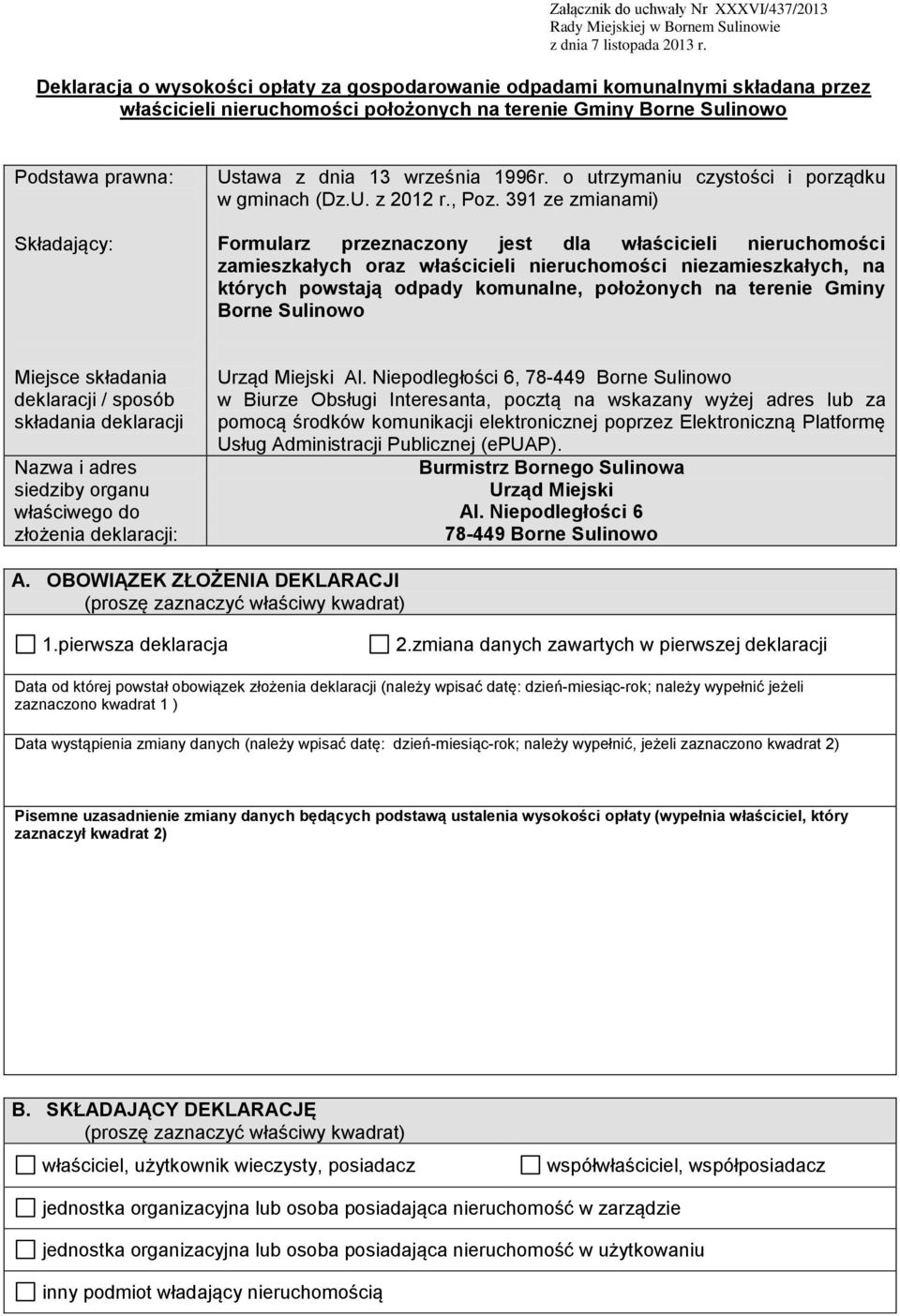 września 1996r. o utrzymaniu czystości i porządku w gminach (Dz.U. z 2012 r., Poz.