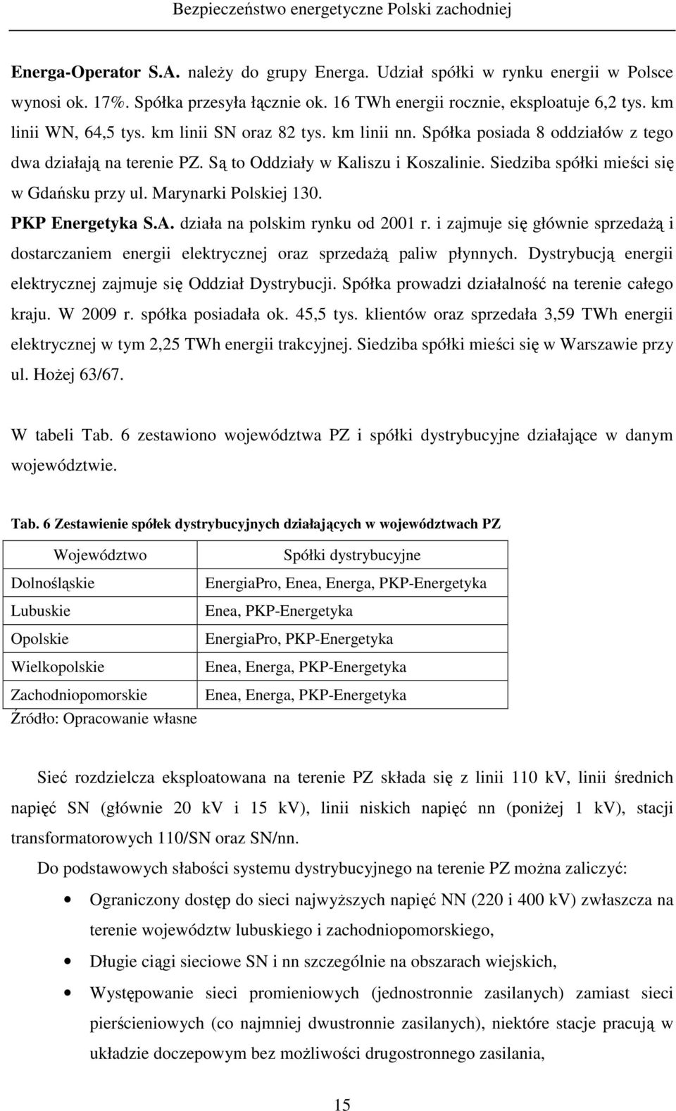 Marynarki Polskiej 130. PKP Energetyka S.A. działa na polskim rynku od 2001 r. i zajmuje się głównie sprzedaŝą i dostarczaniem energii elektrycznej oraz sprzedaŝą paliw płynnych.