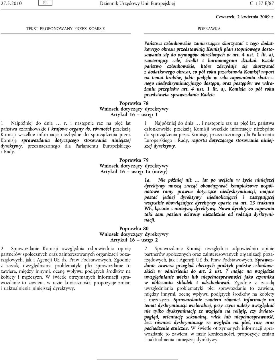 2 Sprawozdanie Komisji uwzględnia odpowiednio opinię partnerów społecznych oraz zainteresowanych organizacji pozarządowych, jak i Agencji UE ds. Praw Podstawowych.