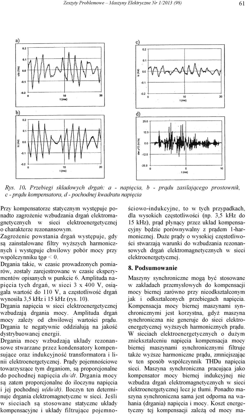 wzbudzania drgań elektromagnetycznych w sieci elektroenergetycznej o charakterze rezonansowym.