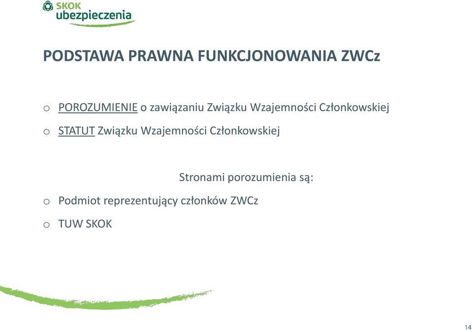 Związku Wzajemności Członkowskiej Stronami