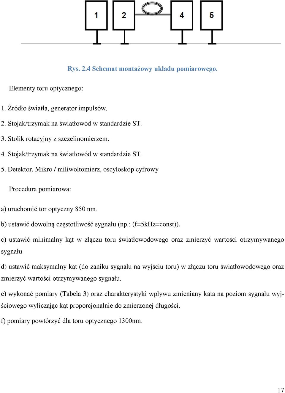 b) ustawić dowolną częstotliwość sygnału (np.: (f=5khz=const)).