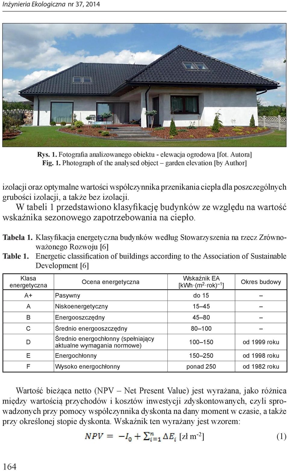 Klasyfikacja energetyczna budynków według Stowarzyszenia na rzecz Zrównoważonego Rozwoju [6] Table 1.