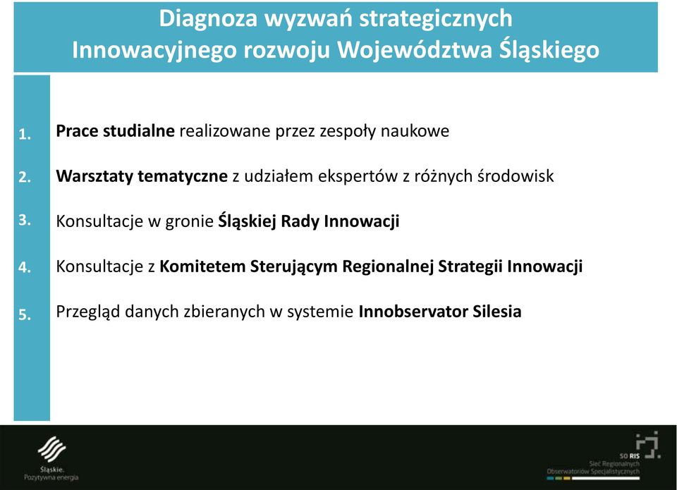 różnych środowisk Konsultacje w gronie Śląskiej Rady Innowacji Konsultacje z Komitetem