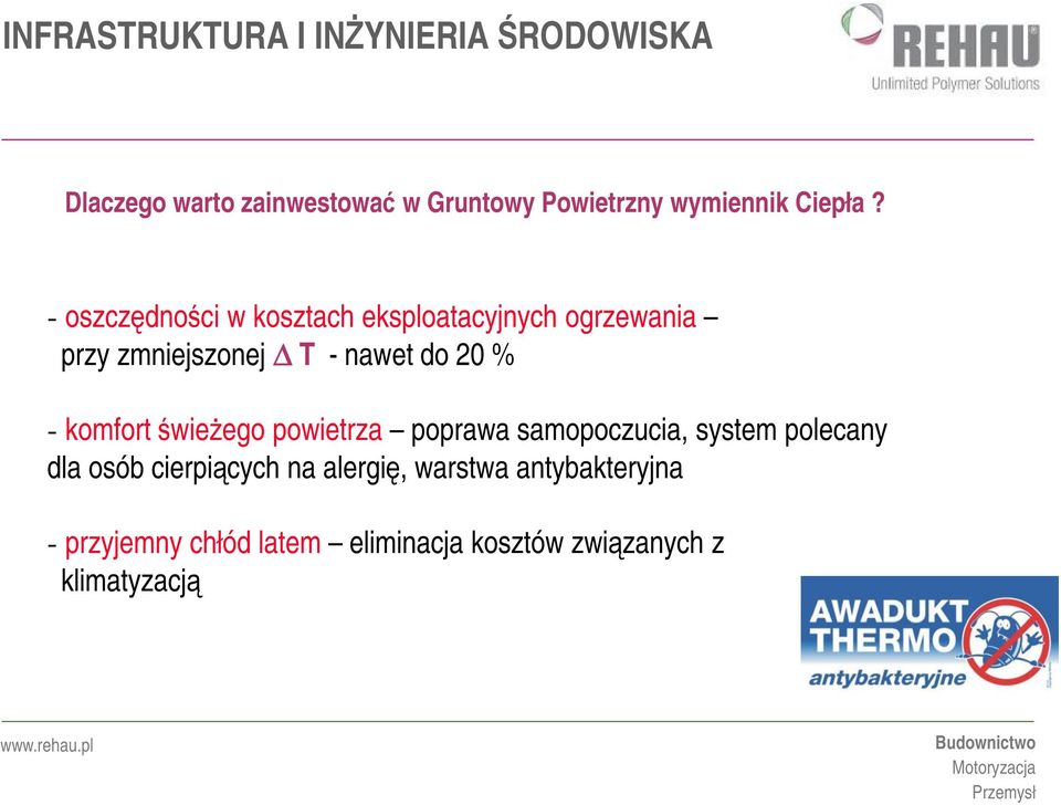 % - komfort świeŝego powietrza poprawa samopoczucia, system polecany dla osób