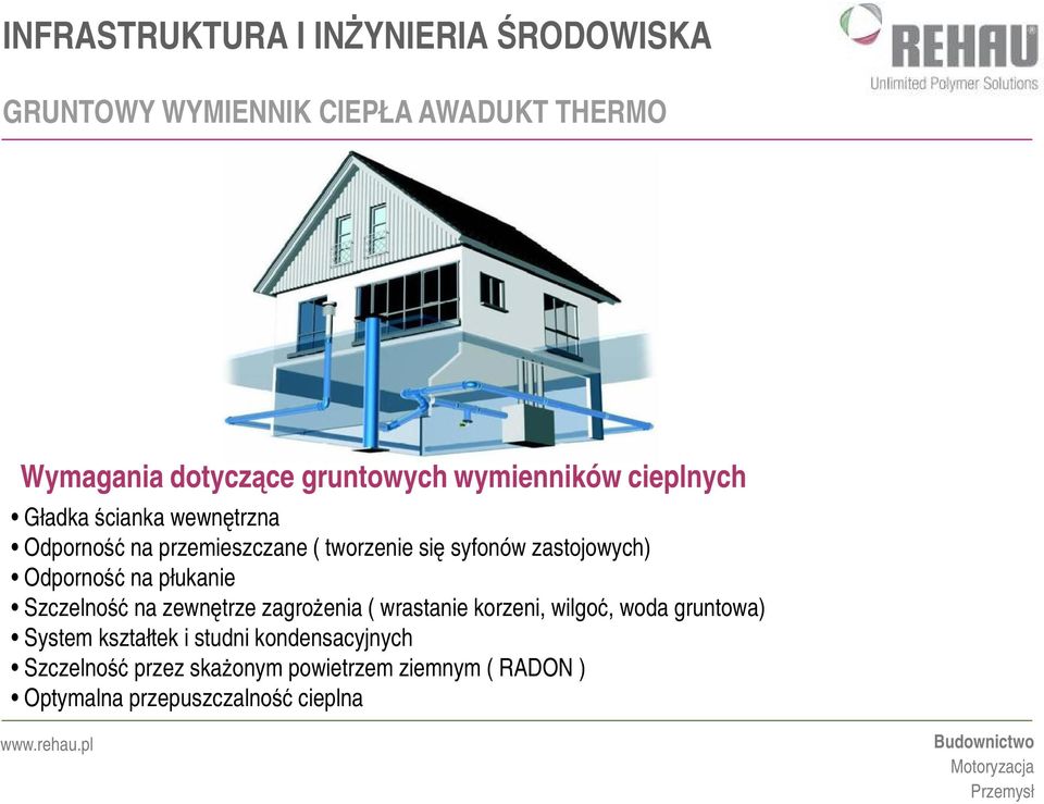 płukanie Szczelność na zewnętrze zagroŝenia ( wrastanie korzeni, wilgoć, woda gruntowa) System kształtek