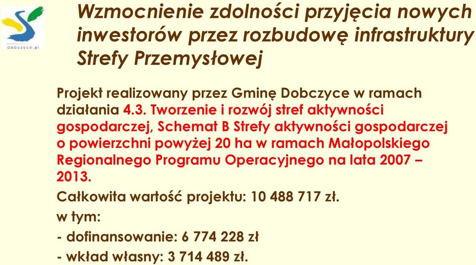 Tworzenie i rozwój stref aktywności gospodarczej, Schemat B Strefy aktywności gospodarczej o powierzchni powyżej 20