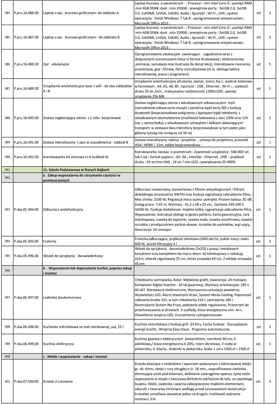 00 Zestaw interaktywny- ( opis w uzasadnieniu) - oddział B 390 P.pru.16.492.