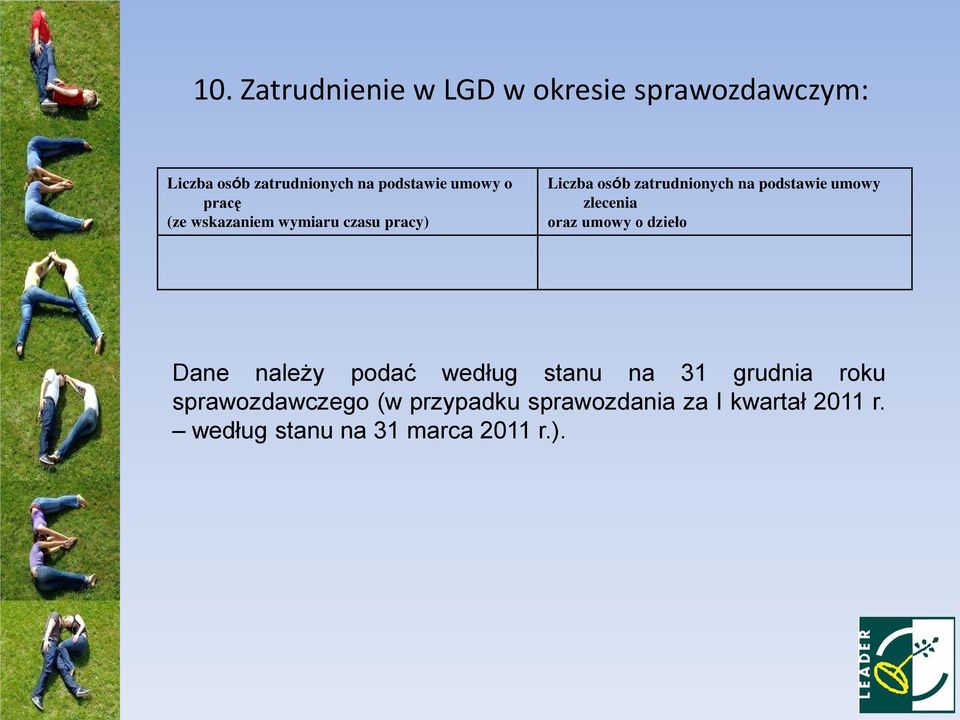 umowy zlecenia oraz umowy o dzieło Dane należy podać według stanu na 31 grudnia roku