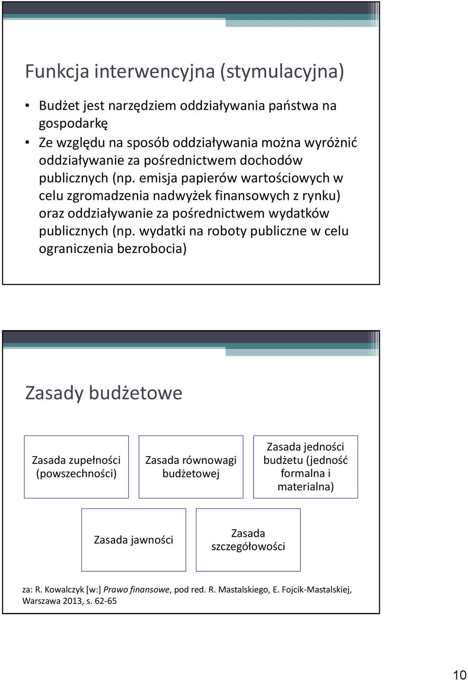 emisja papierów wartościowych w celu zgromadzenia nadwyżek finansowych z rynku) oraz oddziaływanie za pośrednictwem wydatków publicznych (np.