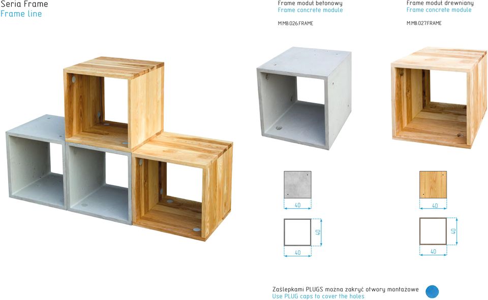 FRAME Frame moduł drewniany Frame concrete module M.MB.027.