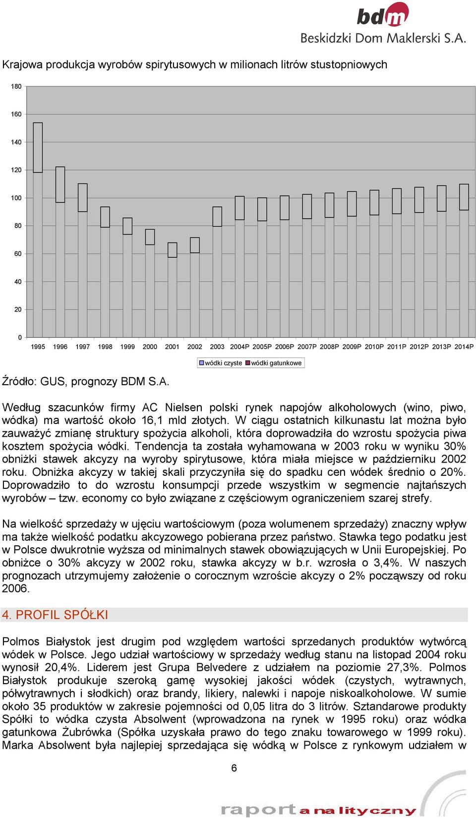 Według szacunków firmy AC Nielsen polski rynek napojów alkoholowych (wino, piwo, wódka) ma wartość około 16,1 mld złotych.