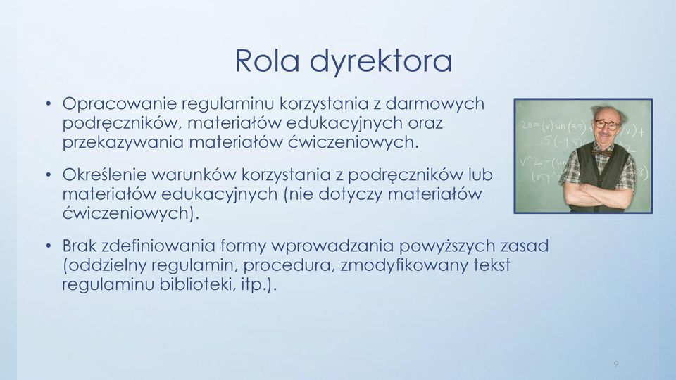 Określenie warunków korzystania z podręczników lub materiałów edukacyjnych (nie dotyczy materiałów