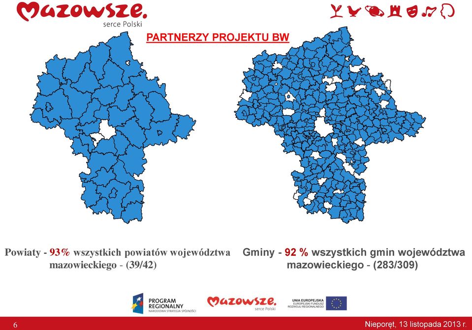 mazowieckiego - (39/42) Gminy - 92 %