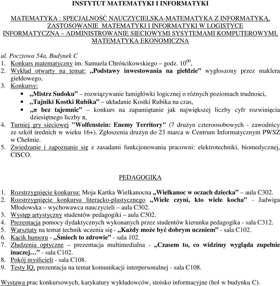 Wykład otwarty na temat: Podstawy inwestowania na giełdzie wygłoszony przez maklera giełdowego, 3.