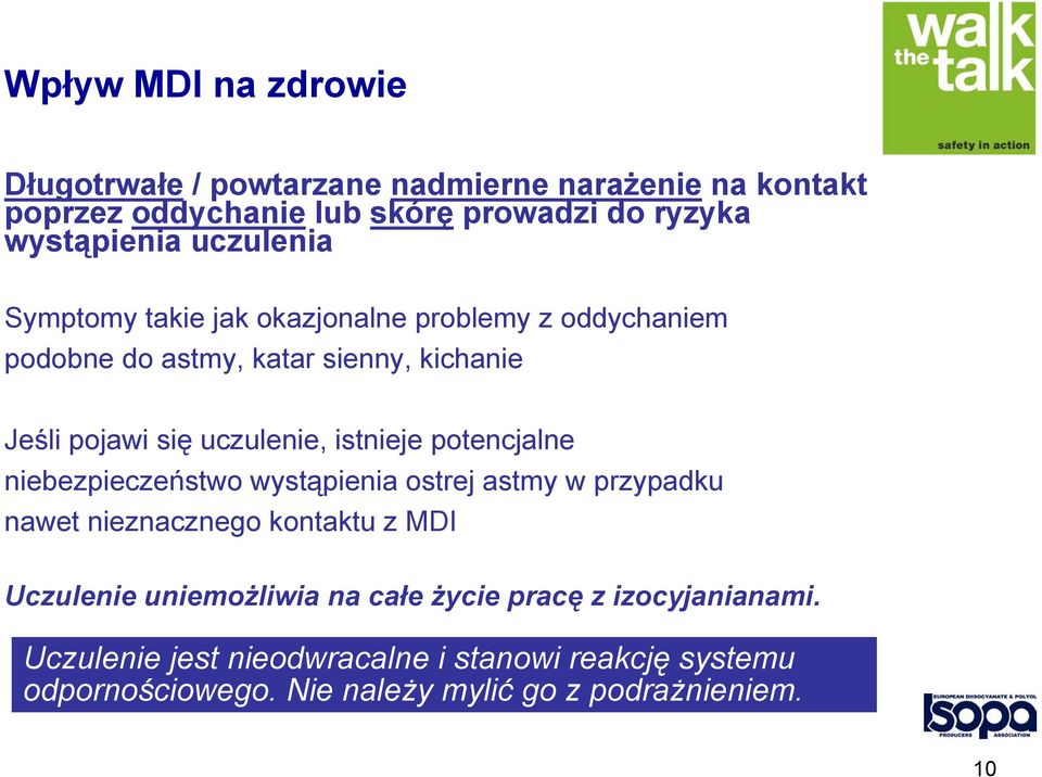 istnieje potencjalne niebezpieczeństwo wystąpienia ostrej astmy w przypadku nawet nieznacznego kontaktu z MDI Uczulenie uniemożliwia na