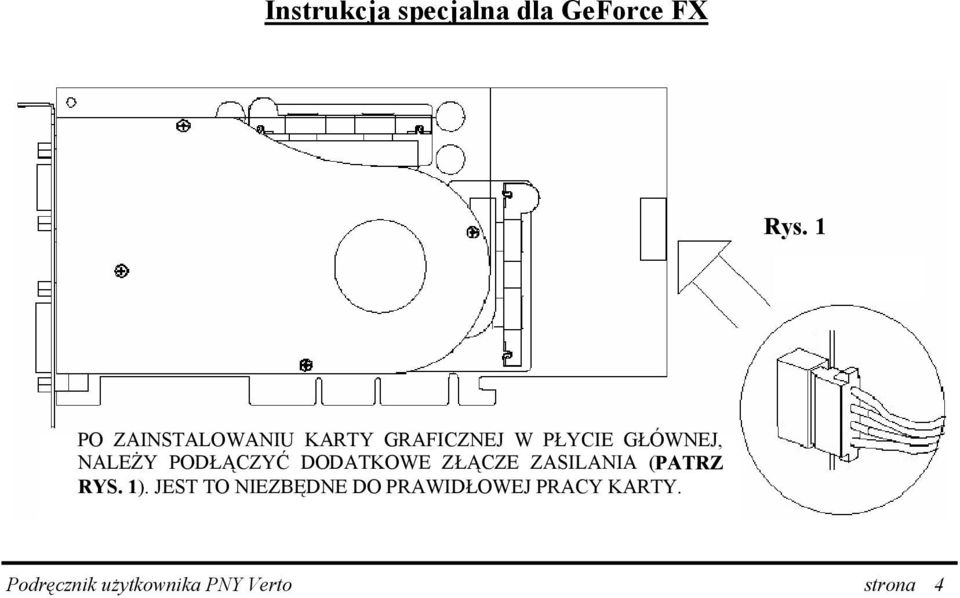 NALEŻY PODŁĄCZYĆ DODATKOWE ZŁĄCZE ZASILANIA (PATRZ RYS. 1).