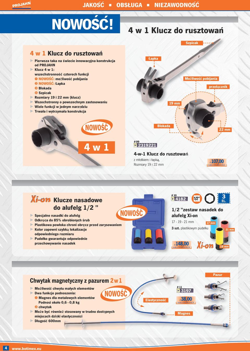 Blokada 22 mm 4 w # 09 2922 4-w- Klucz do rusztowań z młotkiem i łapką, Rozmiary 9 i 22 mm Lorem Lorem zł07,00 brutto (+2% VAT) zł, Xi-on Xi-on Klucze nasadowe do alufelg /2 " Specjalne nasadki do