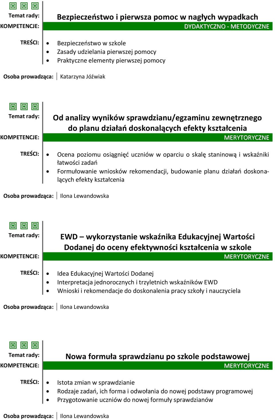 Formułowanie wniosków rekomendacji, budowanie planu działań doskonalących efekty kształcenia Ilona Lewandowska EWD wykorzystanie wskaźnika Edukacyjnej Wartości Dodanej do oceny efektywności