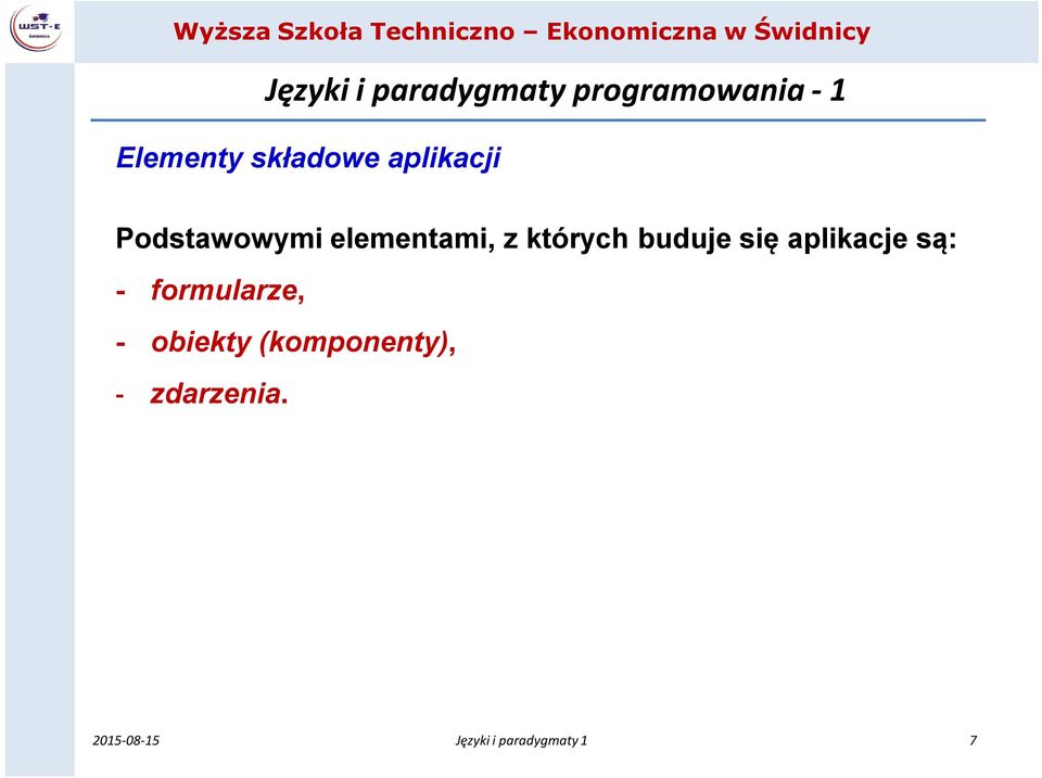 buduje się aplikacje są: -