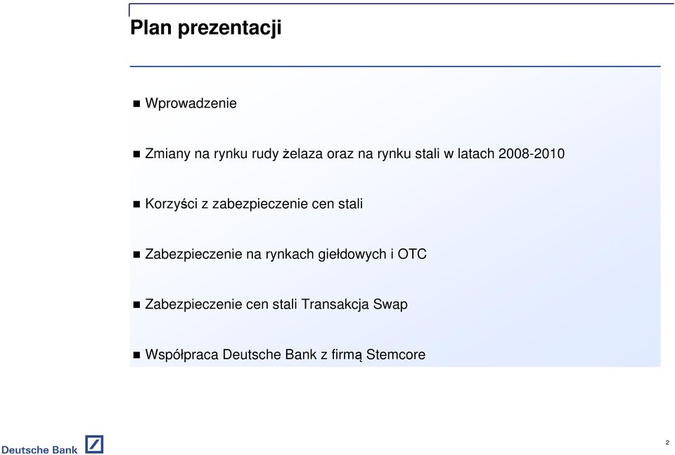 stali Zabezpieczenie na rynkach giełdowych i OTC Zabezpieczenie