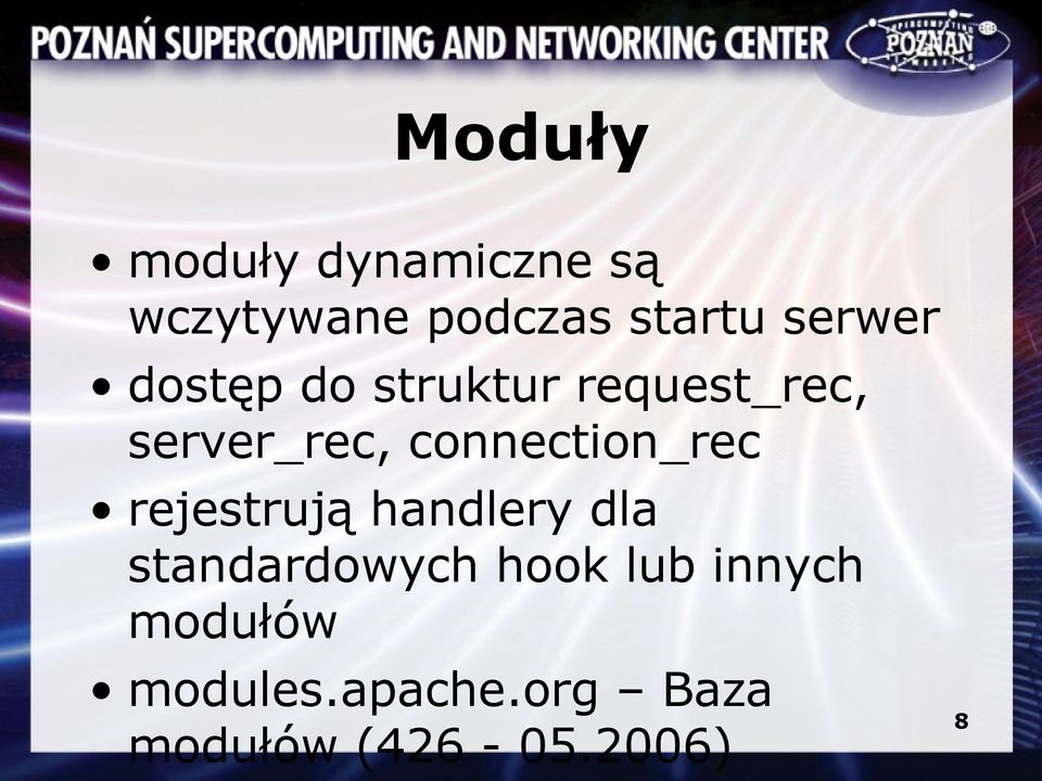 connection_rec rejestrują handlery dla standardowych hook