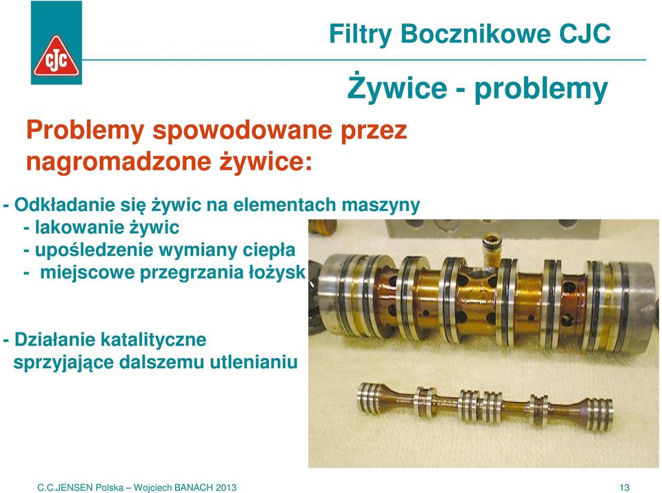 miejscowe przegrzania łożysk Filtry Bocznikowe CJC Żywice - problemy -