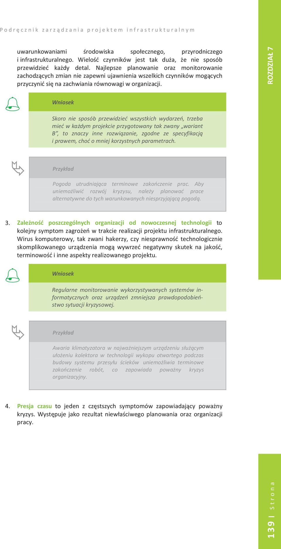 Wniosek Skoro nie sposób przewidzie wszystkich wydarze, trzeba miew w kadym projekcie przygotowany tak zwany wariant B, to znaczy inne rozwizanie, zgodne ze ze specyfikacj i i