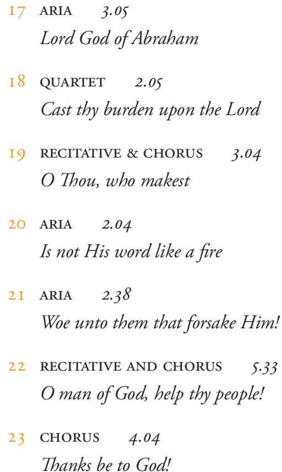 04 O Thou, who makest 20 aria 2.04 Is not His word like a fire 21 aria 2.