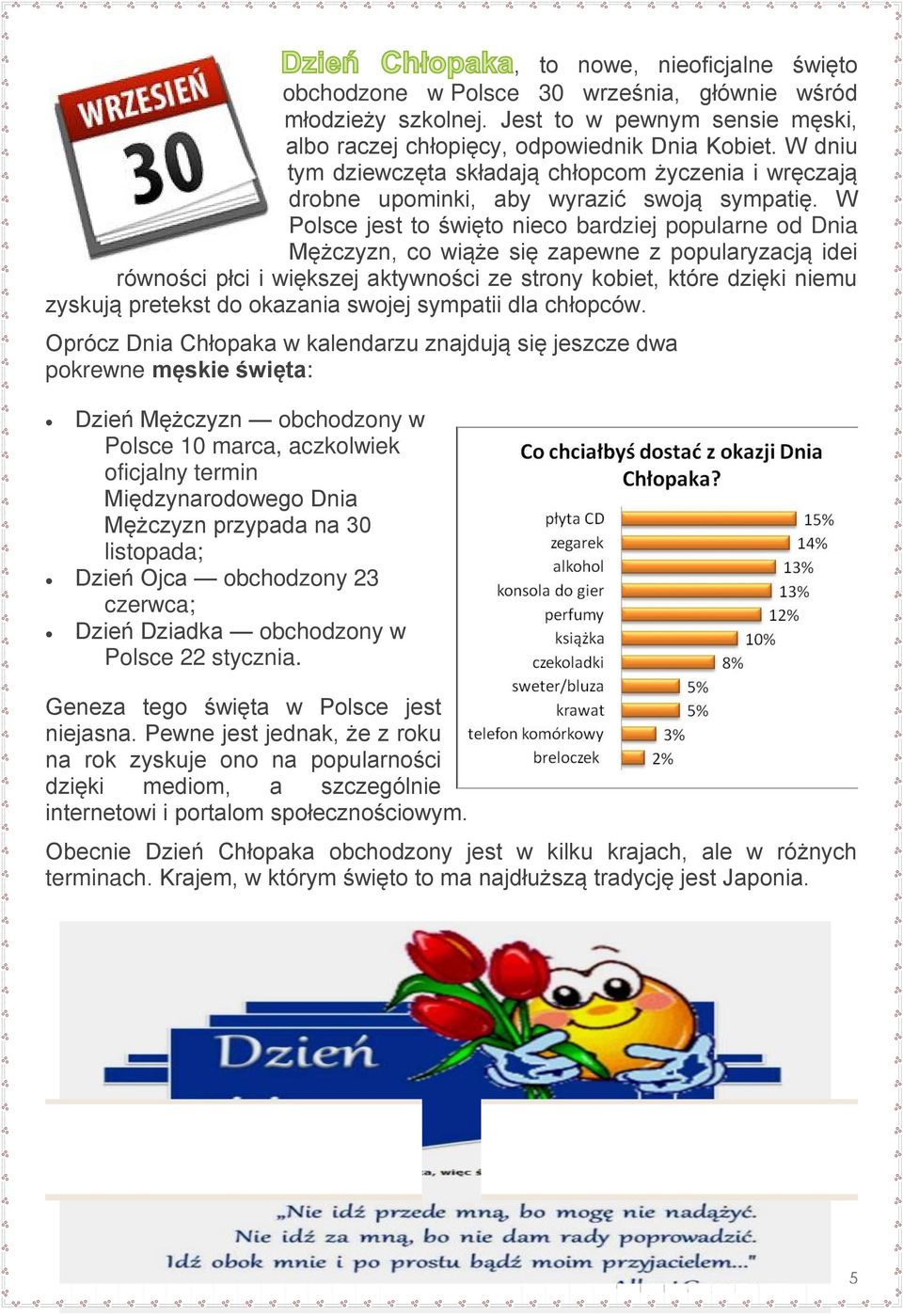 W Polsce jest to święto nieco bardziej popularne od Dnia Mężczyzn, co wiąże się zapewne z popularyzacją idei równości płci i większej aktywności ze strony kobiet, które dzięki niemu zyskują pretekst