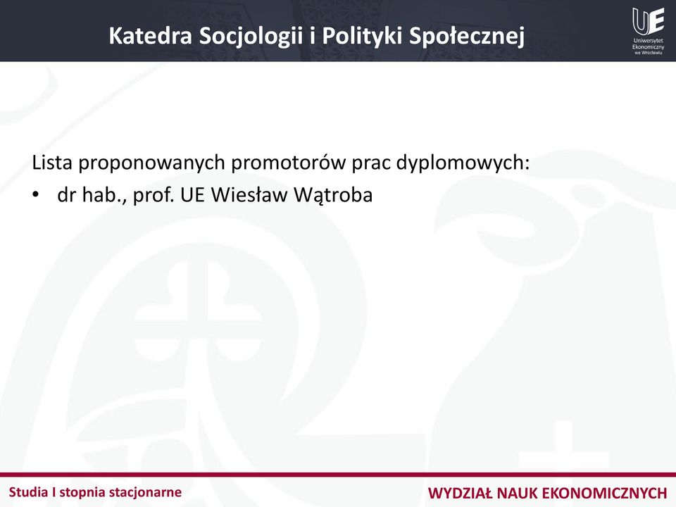 promotorów prac dyplomowych: