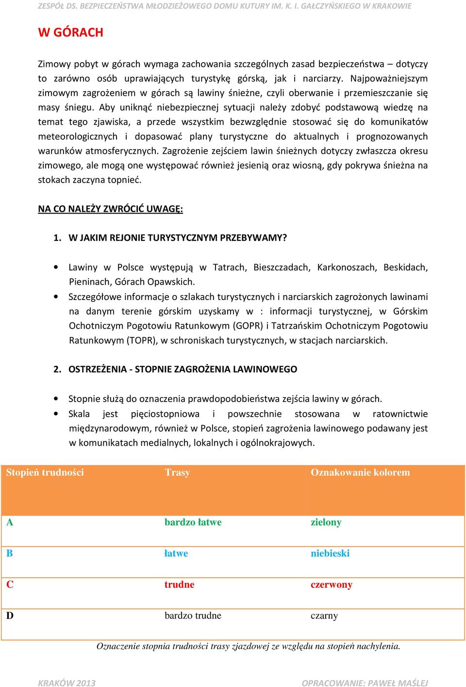 Aby uniknąć niebezpiecznej sytuacji należy zdobyć podstawową wiedzę na temat tego zjawiska, a przede wszystkim bezwzględnie stosować się do komunikatów meteorologicznych i dopasować plany turystyczne