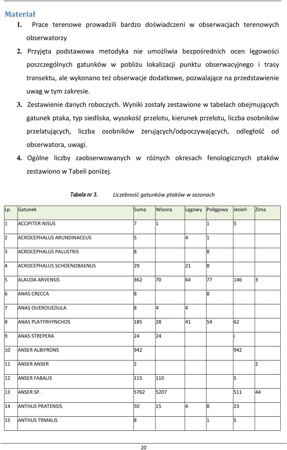 pozwalające na przedstawienie uwag w tym zakresie. 3. Zestawienie danych roboczych.