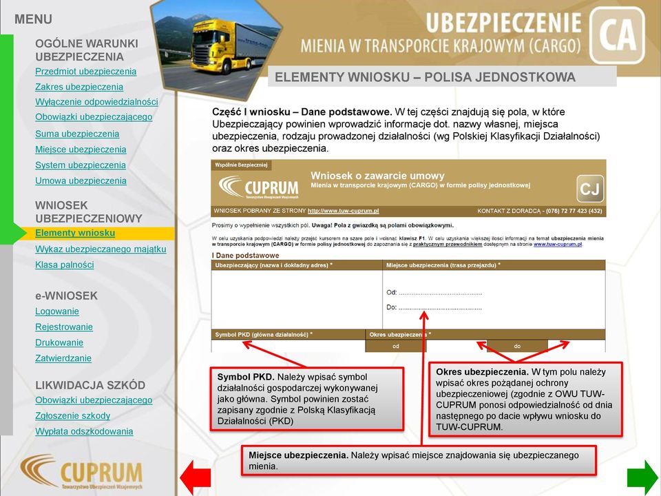 Należy wpisać symbol działalności gospodarczej wykonywanej jako główna. Symbol powinien zostać zapisany zgodnie z Polską Klasyfikacją Działalności (PKD) Okres ubezpieczenia.