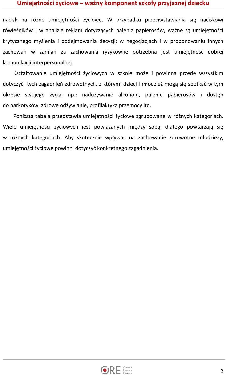 proponowaniu innych zachowań w zamian za zachowania ryzykowne potrzebna jest umiejętność dobrej komunikacji interpersonalnej.