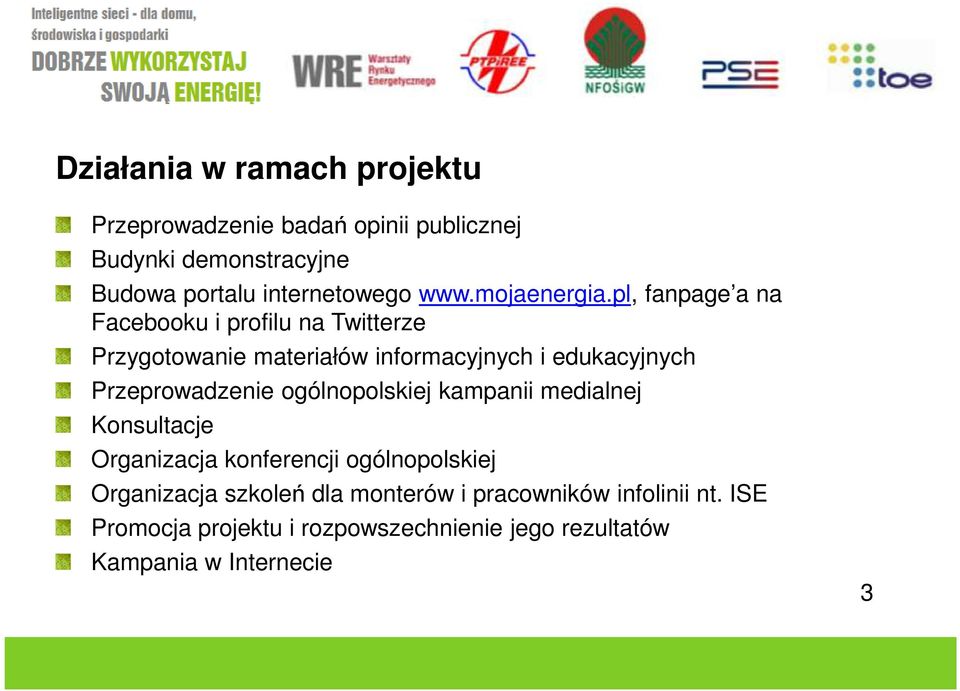 pl, fanpage a na Facebooku i profilu na Twitterze Przygotowanie materiałów informacyjnych i edukacyjnych Przeprowadzenie